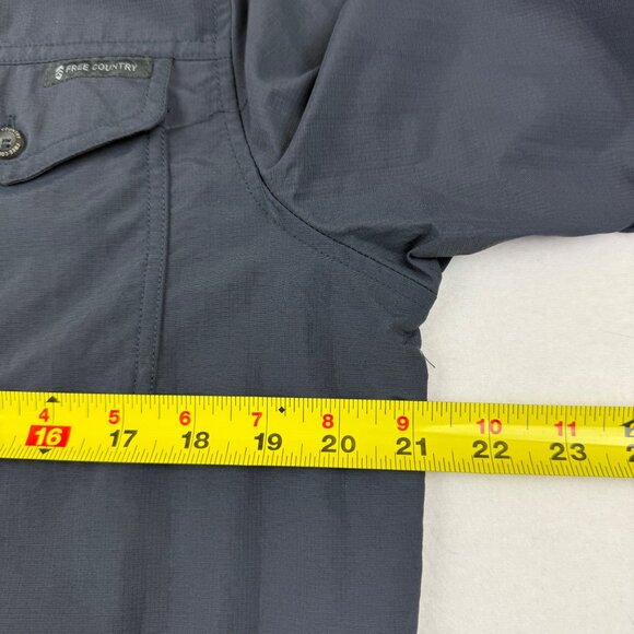 NWT Free Country Men's Expedition Moisture Wicking Storm Gray Nylon Shirt Size S - Picture 11 of 12